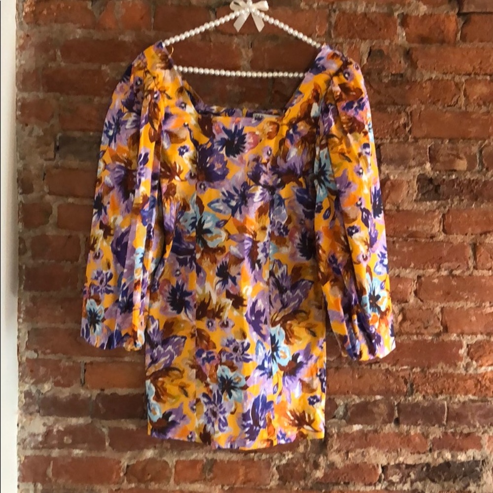 Floral Puff Sleeve Mini